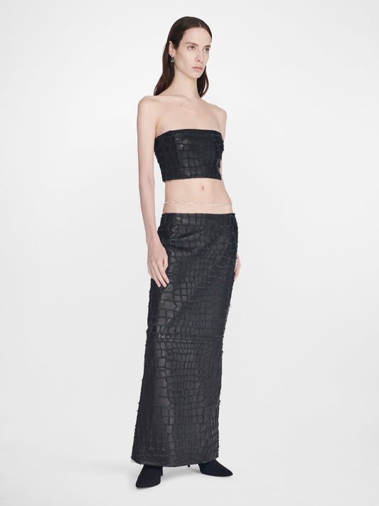 SNAKE ETCHED MAXI SKIRT