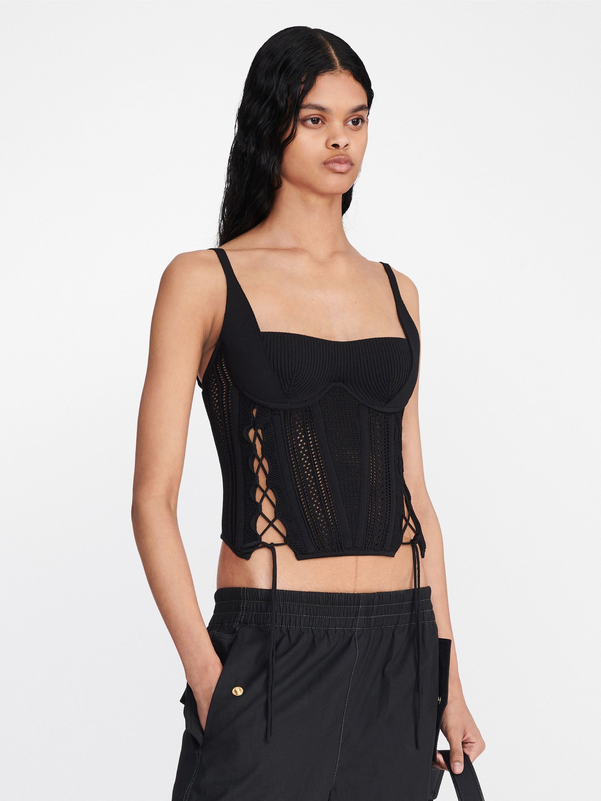 LACED OPENWORK CORSET