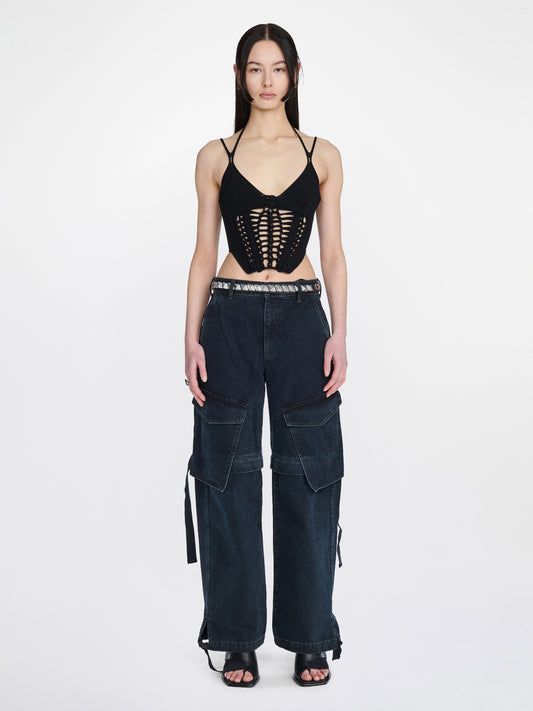 DENIM PARACHUTE PANT